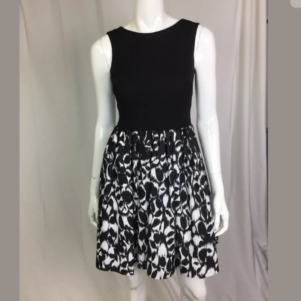 Aidan Mattox Flare Shift Printed Colorblock Dress - image 4